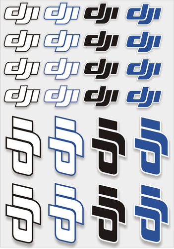 DJI drone decals x24, stickers, waterproof vinyl, laminated for protection. - Afbeelding 1 van 1