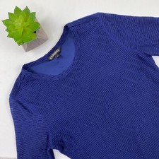 Express Women's Long Sleeve Bodycon Dress Size S Blue Textured