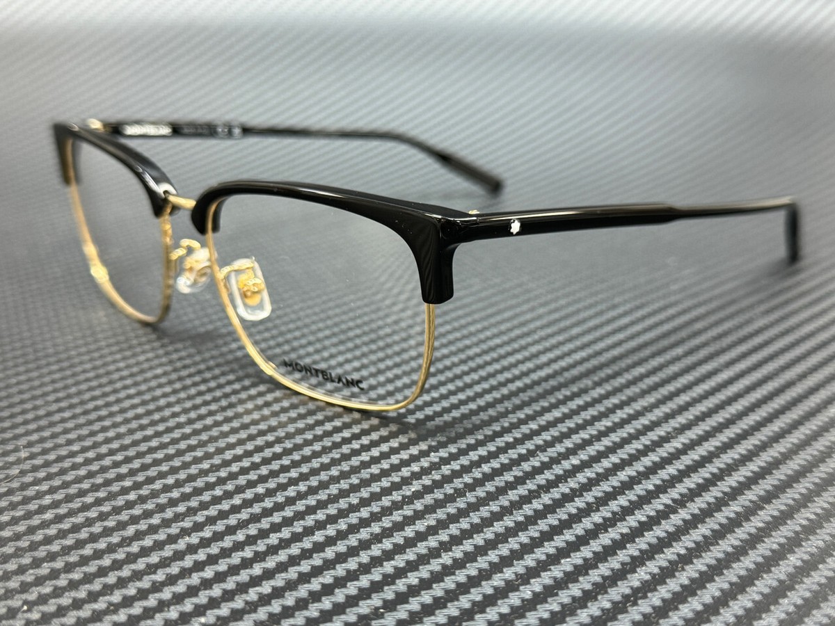 MONT BLANC MB0199OA 006 Black Gold Men's Medium 56 mm Eyeglasses