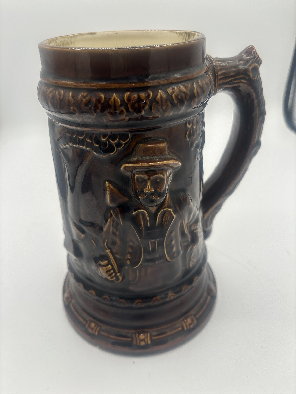 Large Ceramic Hand Made Beer Stein, 3D Print Of Deer And Man Initials ...