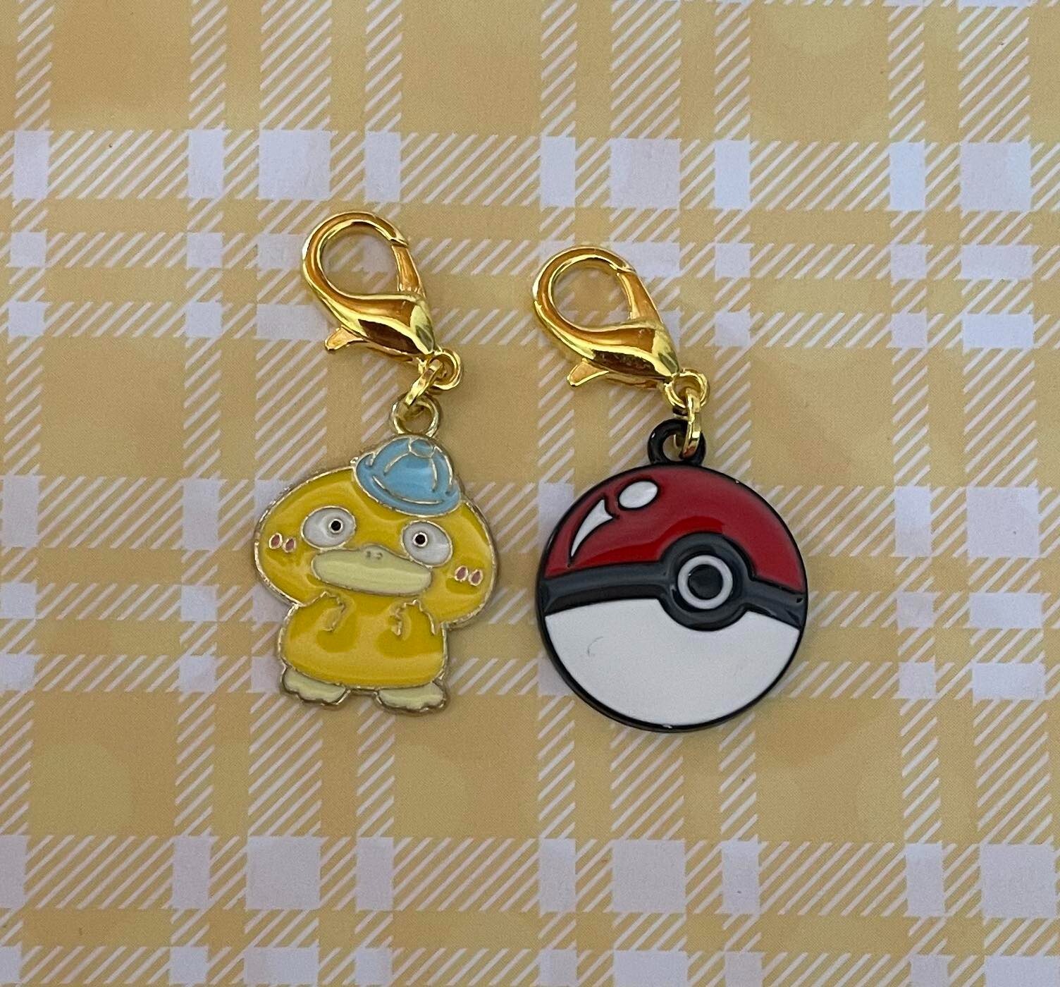 Zipper zip pulls pull stitch markers lanyard phone * 2 psyduck poke ball