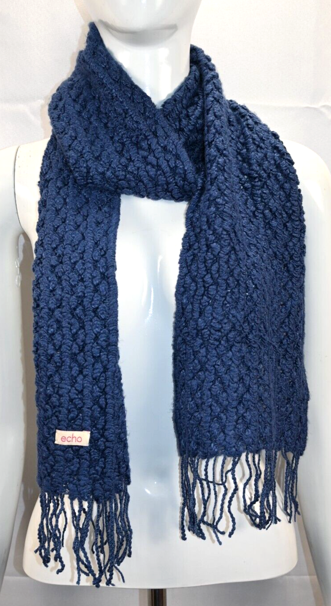 echo Blue Scarf 50% Acrylic 50% Modal RN#26128 9