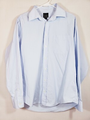 JoS A Bank Executive Collection Blue Striped Long Sleeve Shirt Size 15 1/2 - 34