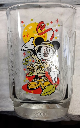 McDonald's Mickey Mouse Epcot Set of 4 Square Glass 2000 Walt Disney World VTG - Picture 5 of 8