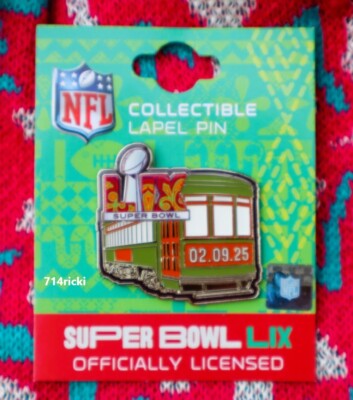 Super Bowl LIX 59 Streetcar Logo Pin Philadelphia Eagles Kansas City ...