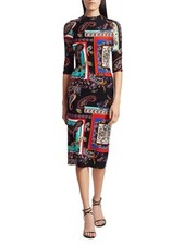 New Alice Olivia Delora Paisley Print Bodycon Dress Size 2 MSRP: $330