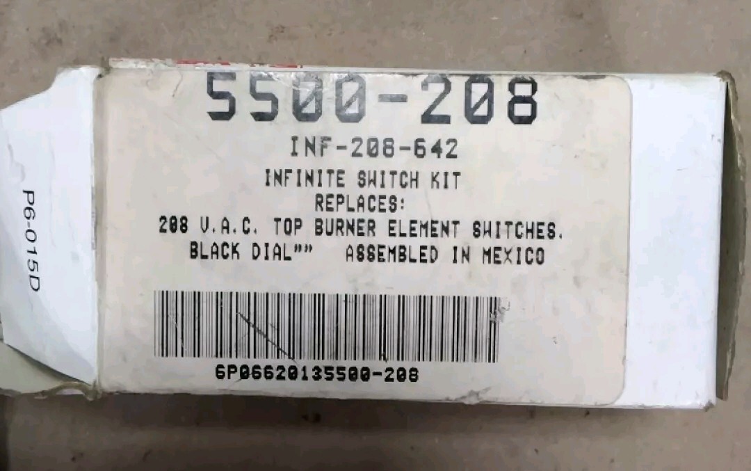 Robertshaw Uni-Line 5500-208 infinite switch kit F71