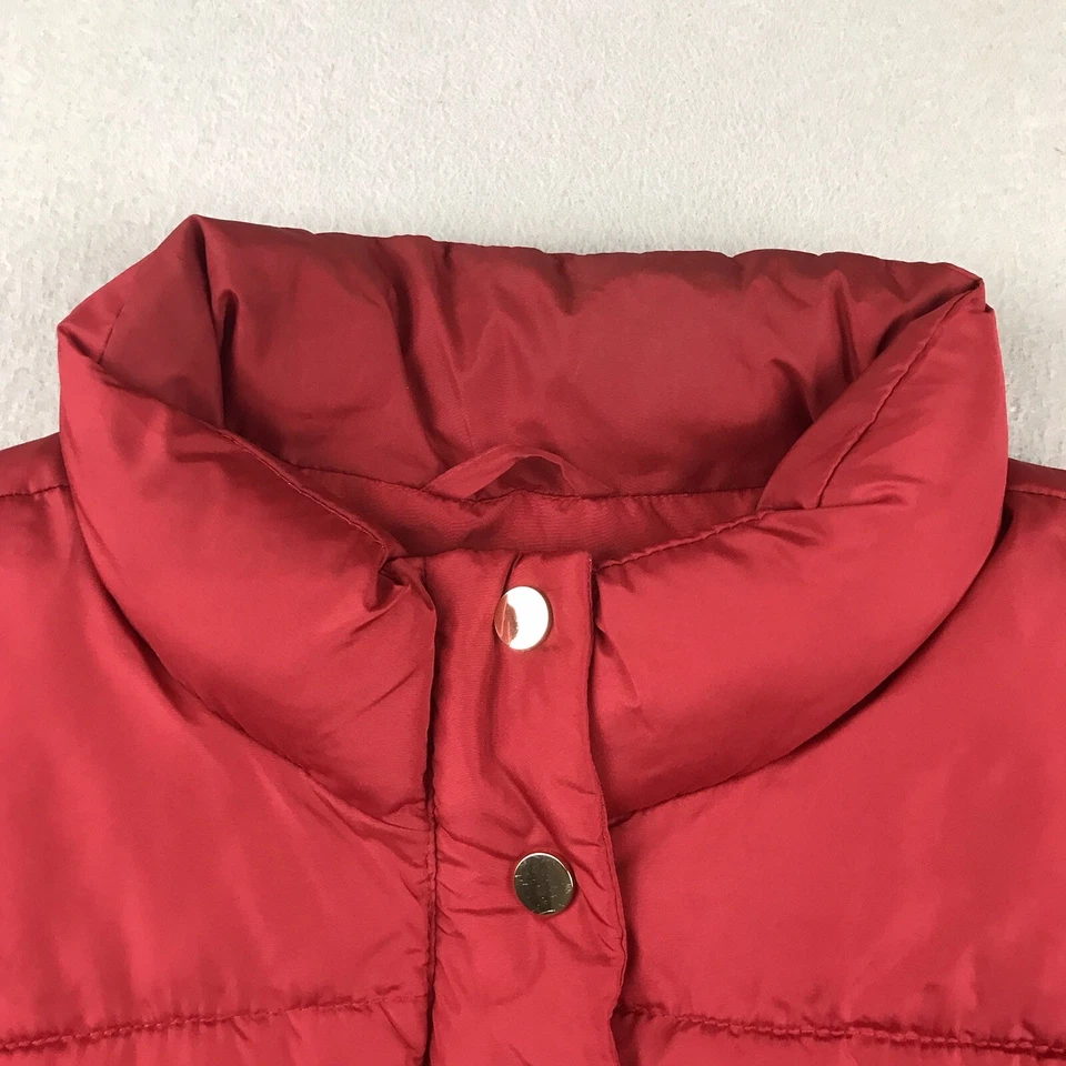 Chaleco Charter Club Mujer Grande Rojo Cremallera Completa Puffer Chaqueta Ligera Foto 3 de 4