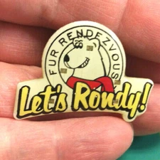 Alaska Fur Rendezvos Let's Rondy!  Polar bear pin with lights - UNTESTED 1" tall