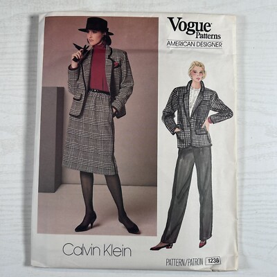 Vogue Schnittmuster 1238 Jacke Rock Hose Calvin Klein Größe 14 U/C FF