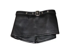 Build A Bear Workshop Skirt Black Faux Leather Buckle Attached Belt