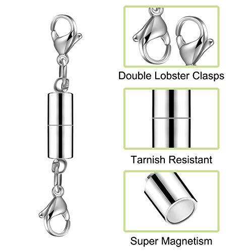 QACOWW 12 Pieces Necklace Extenders, Necklace Extension Clasps Set, Silver - Bild 3 von 6