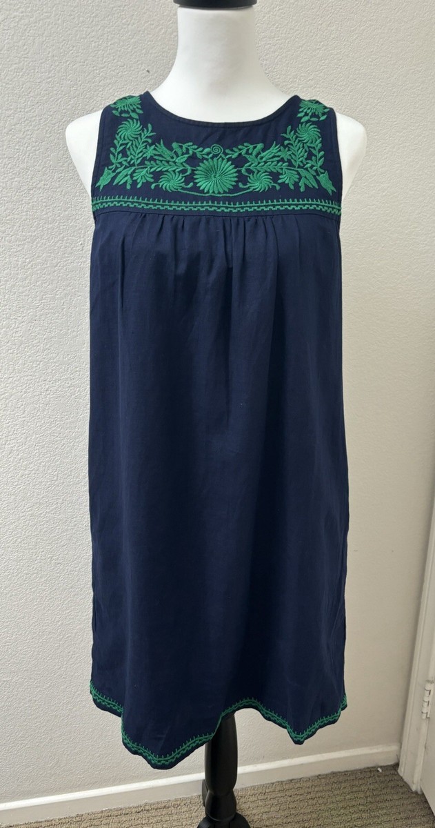 j crew green linen dress J Crew Green Shift Dress A Line Linen Blend Coastal Minimalist Womens Sz 12