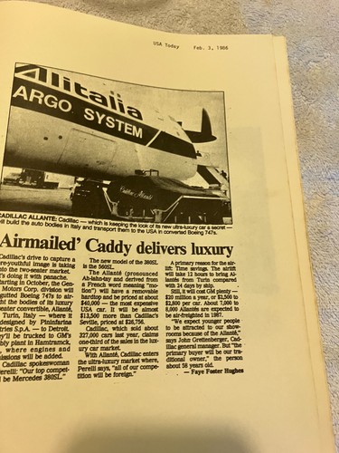 Cadillac Allante Airbridge Press Conference Manual December 4, 1985 - 第 2/5 張圖片