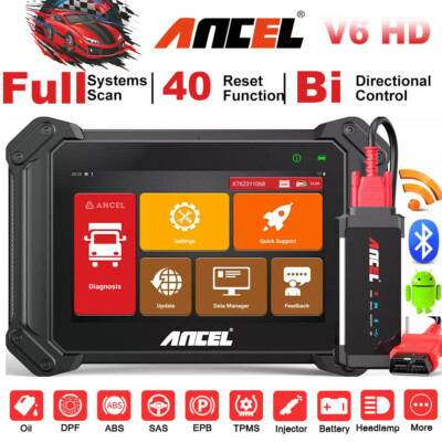 ANCEL V6 HD Profi LKW Diagnosegerät Auto OBD2 Scanner Bidirectional All System