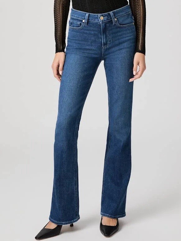 Paige High Rise Laurel Canyon Bootcut Jeans Medium Wash Blue Women Size 27
