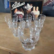 Vintage Sundae Set Of 6 Glass Dishes In Original Box And Packaging 