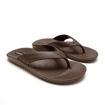 Okabashi Men's Sandals House Shoe Brown Size LL Beach Surf Thong Flip Flops