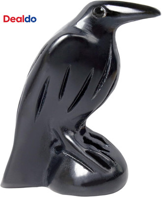 Natural Black Obsidian Raven Statue,2 Inch Mystical Crow Sculpture Gothic Home D