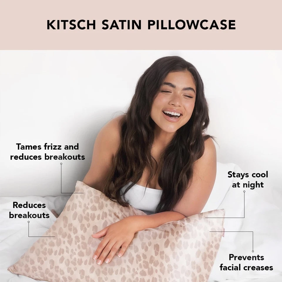Funda de almohada de satén Kitsch con cremallera más suave que las fundas de almohada de seda sin arrugas Foto 4 de 4