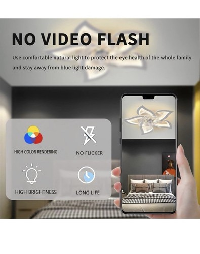 Low Profile Ceiling Fan with Lights,110v Modern Dimmable Flower Shape, Remote... - Picture 6 of 6