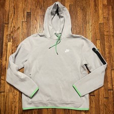Nike Sportswear Tech Fleece Pullover Hoodie Grey Green Mens Large DD5174-077
