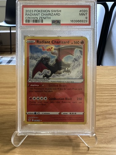 Pokemon PSA 9 Radiant Charizard 020/159 Crown Zenith Radiant Rare Holo EN