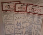 Lot Of 3 Darice Home For The Holidays Adhesive Stencils NEW 2012 Retired  — photo 1