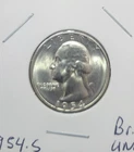 1954-S Washington Quarter Brilliant Uncirculated 25(C) San Francisco Mint