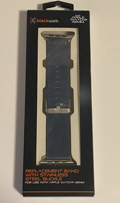 Blackweb Apple Watch 42 mm Replacement Band - Ocean Blue Leather  BRAND NEW