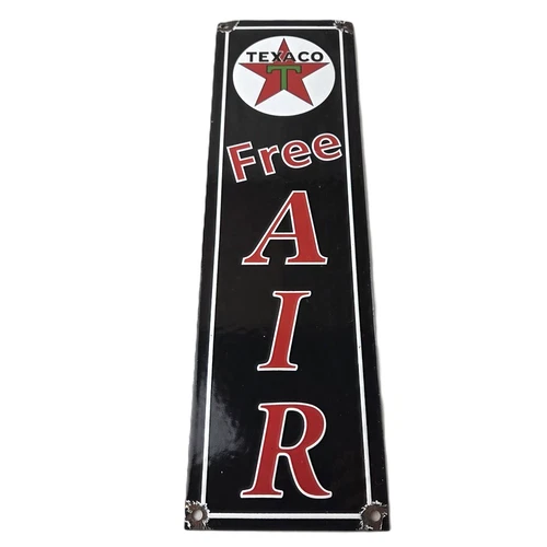 Vintage Texas Sign - Free Air Texaco Gasoline Pump Shop Porcelain Sign