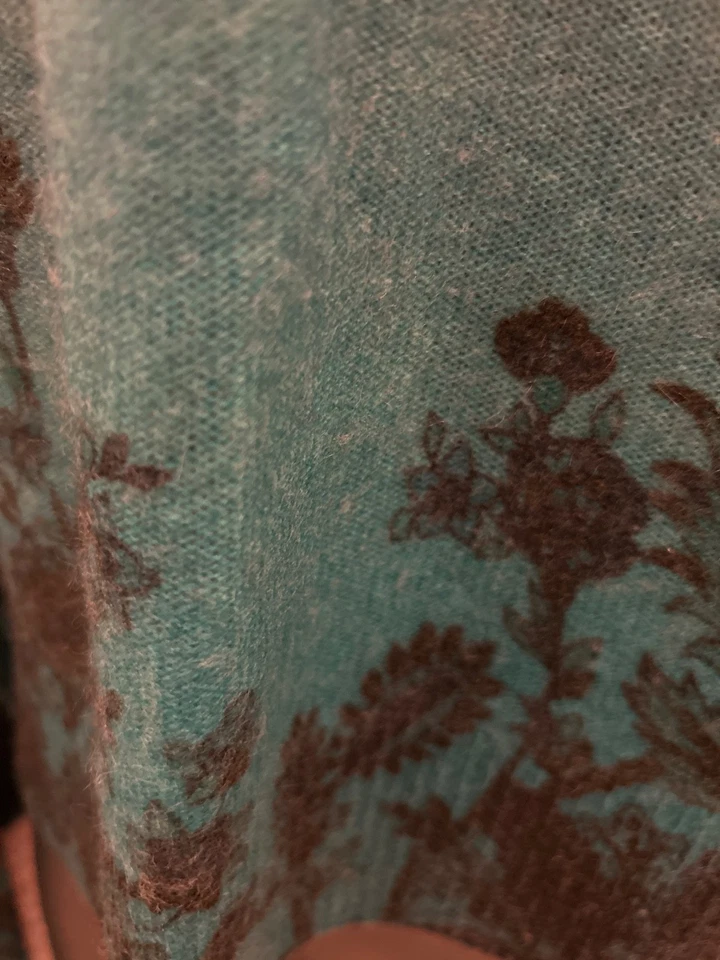 Suéter Anthropologie Pilcro Lani 100% Azul Cachemira Ombre Floral/Paisley Pequeño Foto 4 de 4