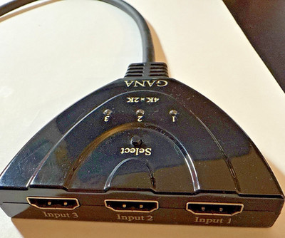 HDMI Switch, GANA 4K HDMI Splitter 3 in 1 Out, 3-Port Switcher Selector