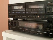 HITACHI D-W77 Dual Audio Cassette Deck Tape Player & HPT-120AV Pre-amp tuner