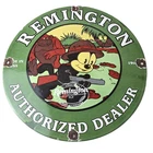 Vintage Remington Firearms Sign - Sales Dealer Gas Pump Porcelain Sign
