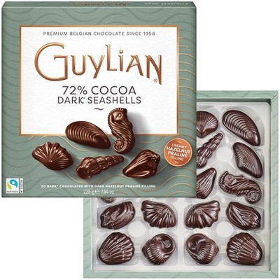 Valentines Day Dark Chocolate Seashells Gift Box by GuyLian 7.94 oz,(Pack of 1 )