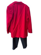 Vintage Country Shop Red Cashmere Wool Blazer Size 16 W Bonus 14P Wool Pant 80s