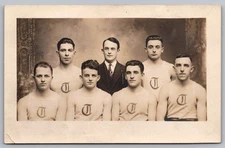 RPPC Tamaqua PA Basketball Team Studio Portrait Real Photo Postcard