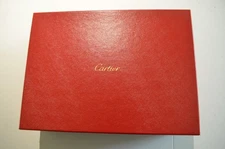 Cartier Large Empty Gift Box Red Covered Cardboard Keepsake 13 3/4" x  10" x 4"