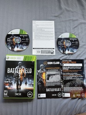Battlefield 3 (Xbox 360, 2011) NTSC-U/C M Rated Manual Case 2 Discs Inserts