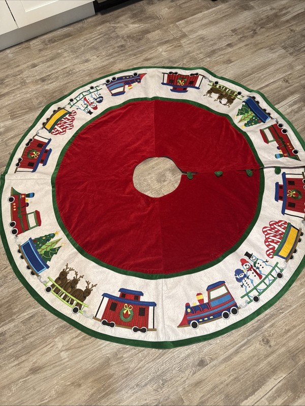 The Company Store 52 In. Christmas Train Appliquéd Tree Skirt