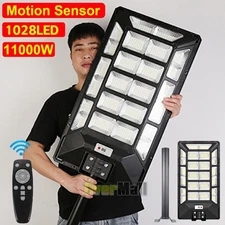 990000LM LED Solar Wall Light Commercial Dusk To Dawn Outdoor Road Street Lamp