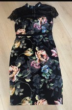 Little Mistress Black Floral Lace Midi Dress – Elegant Occasion Dress