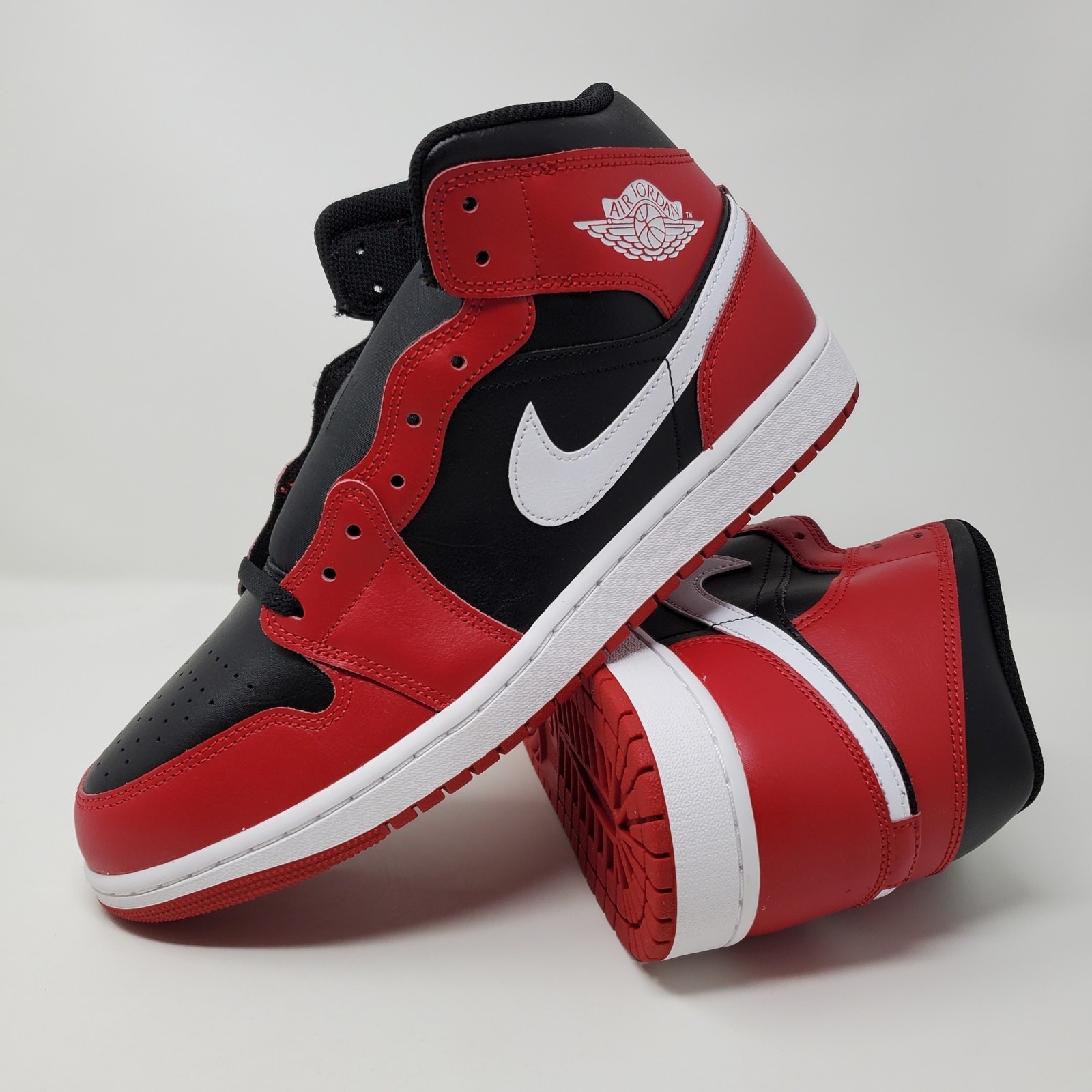 Nike Air Jordan 1 Mid Men's Shoes Black Gym Red White Size 10.5 DQ8426-061