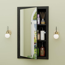 14''  24'' Recessed Medicine Cabinet with Mirror, 3-Tier Bathroom Wall Niche Wo