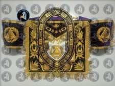 Masonic Regalia Grand Master Apron With Cuffs  Chain Collar Free Jewel.