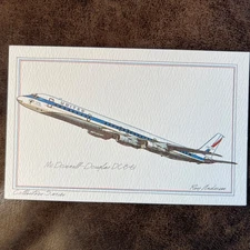 Roy Anderson Art Airplane Jet Postcard McDonnell Douglas DC-8-61 United Airlines