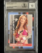 Sophia Locke Signed Custom Trading Card BAS Beckett COA Autograph Grade 10
