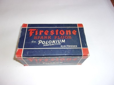 FIRESTONE POLONIUM CASE OF NOS SPARK PLUGS 1945 UNOPENED..WOW!