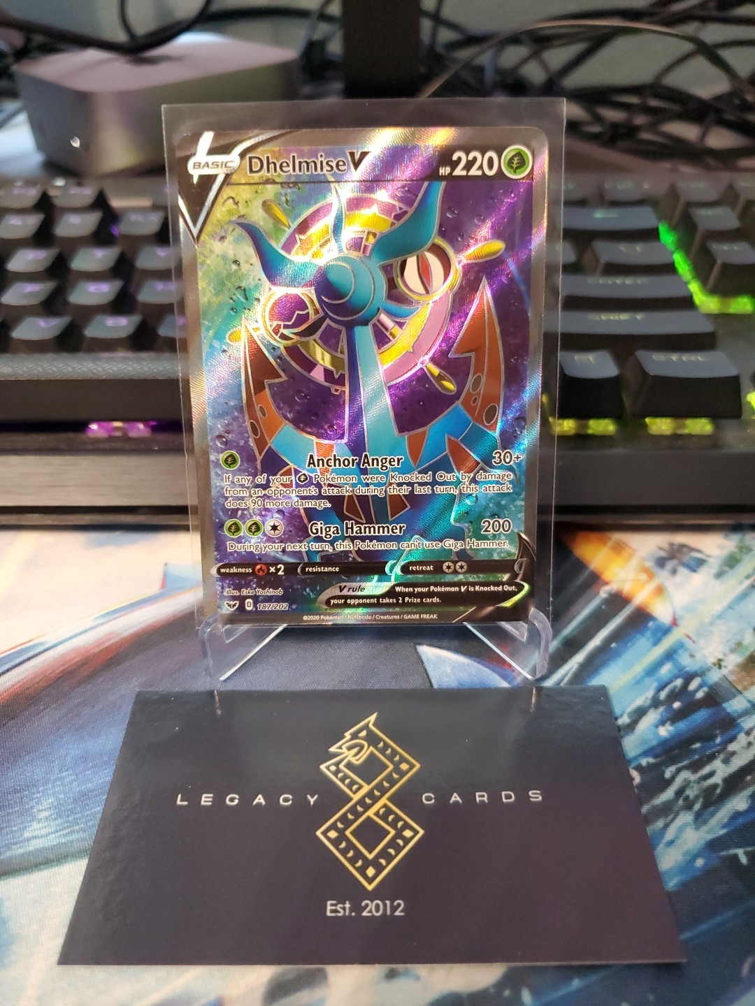 (FA) Dhelmise V 187/202 - Sword & Shield Base Set Ultra Rare - Pokémon TCG (NM)